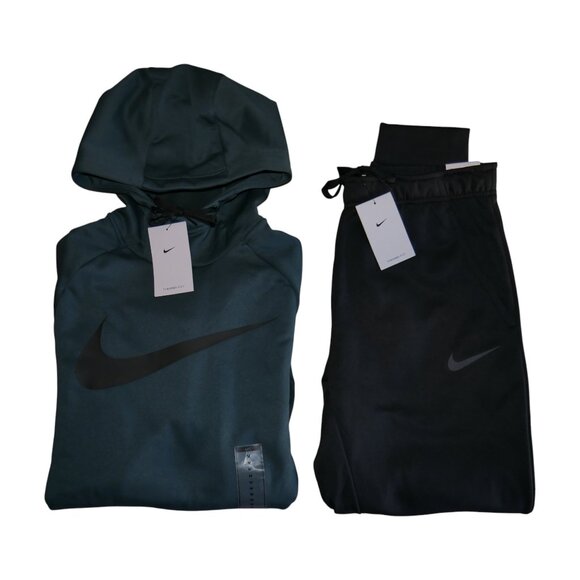 Nike Men's Size M Big Swoosh 2 Piece Sweatsuit Therma-Fit Tracksuit Outfit NWT